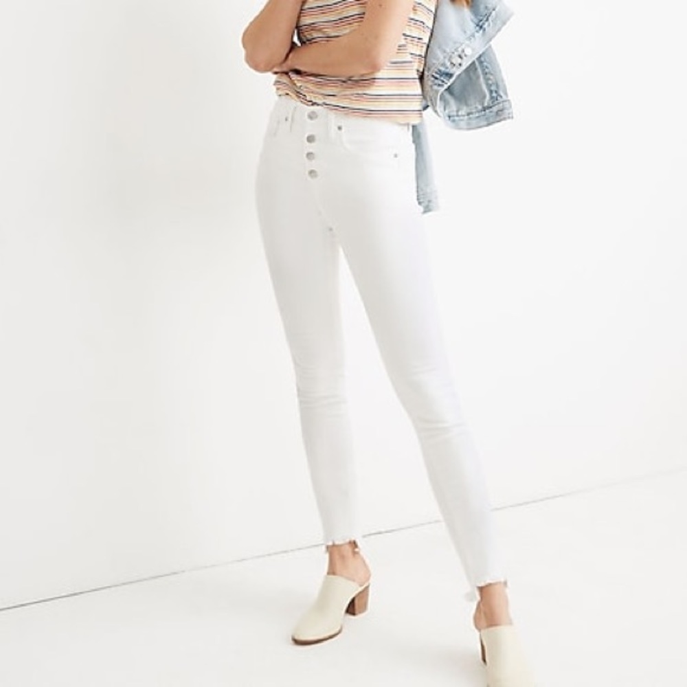 Madewell 9” Mid Rise White Skinny Jean